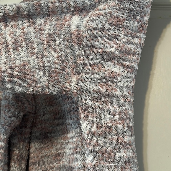 Maurices Gray, white and Pink V-Neck Hooded Sweater - Picture 8 of 9